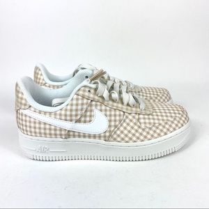 gingham air force 1 beige